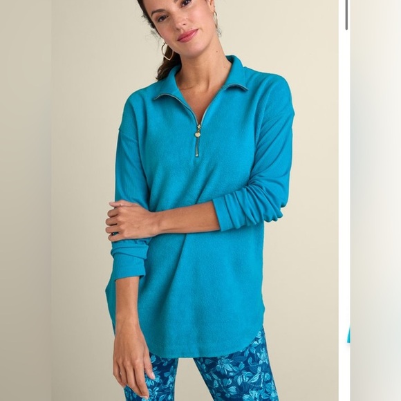 Soft Surroundings Tops - Soft Surroundings  Adalyn Pullover Tunic Size XL Quarter-Zip Top Lightweight